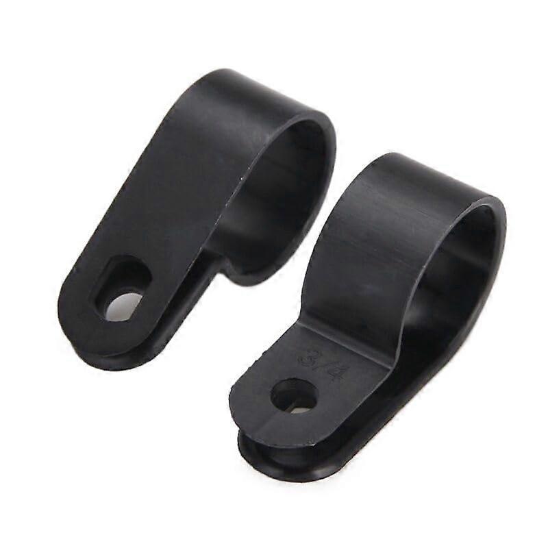 200 Pcs Black Plastic R Type Cable Management Card P Mounting Clip Trunking Kit