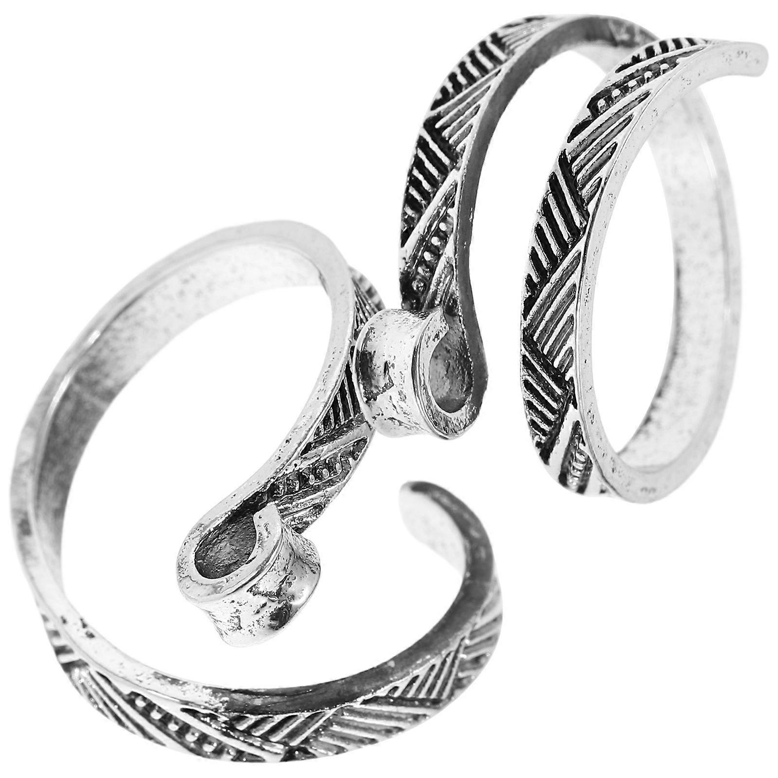 Knitting And Crochet Accessories Knitting Loop Rings Adjustable Knitting Loop Diy Craft Silver 2.7X2Cm 2Pack