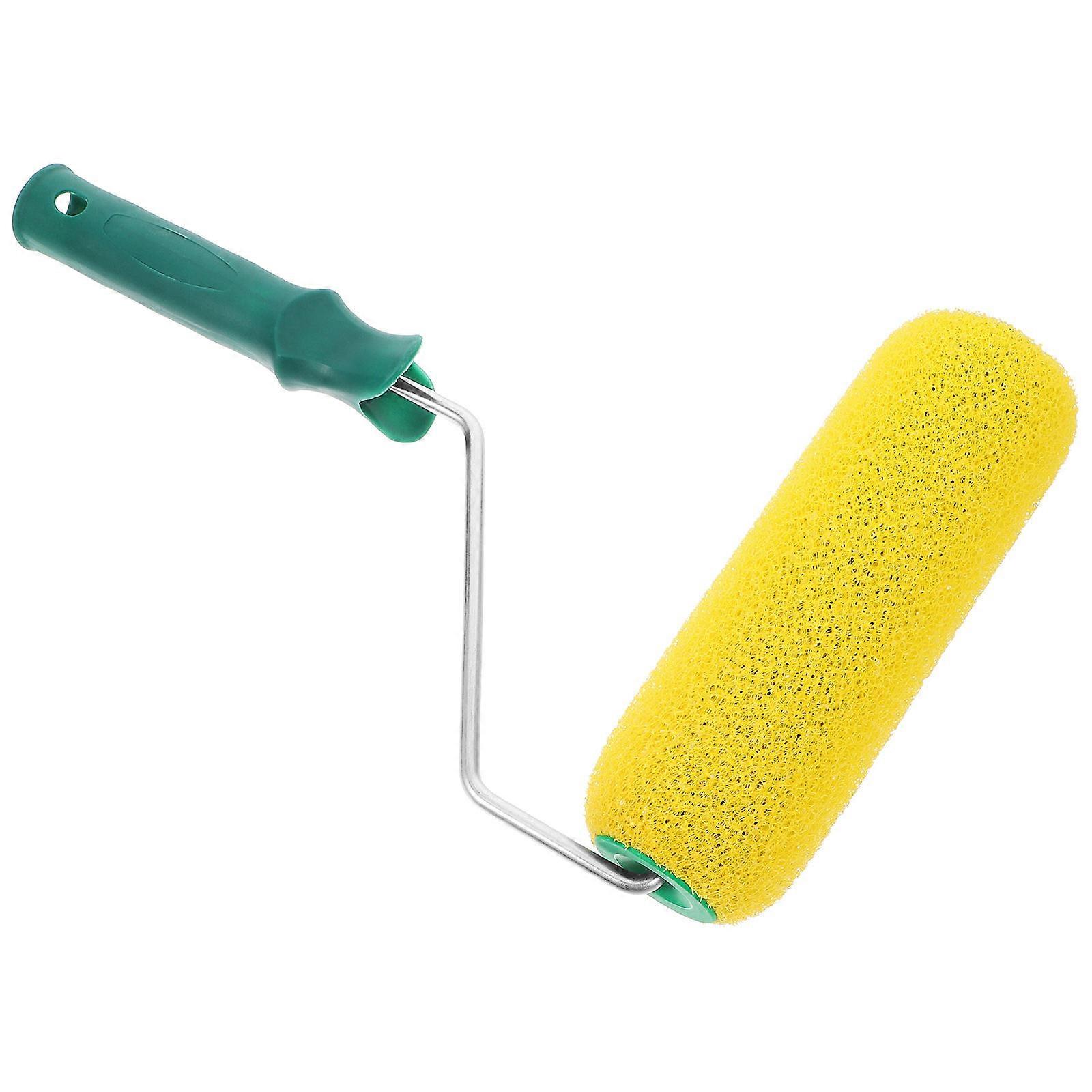 Textured Paint Roller for House Painting with Sponge ABS Material Yellow Color Sturdy Design Efficient Use 4.5 Inches