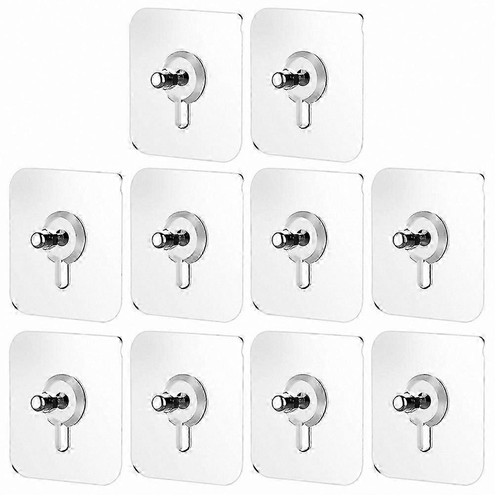 10 Pack Clear Furniture Pads with Screws Trace-Free Hooks for Kitchen Use