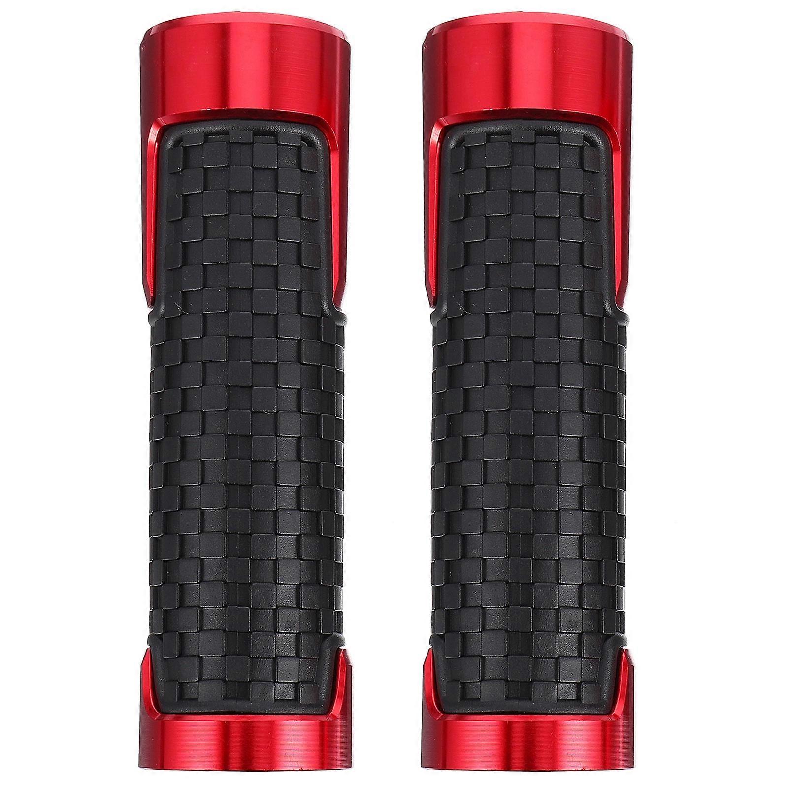 Universal Handlebar Grips Comfortable Grip Simple Design Red 12.5x3.5cm For Motorcycle Riders 1 Pair