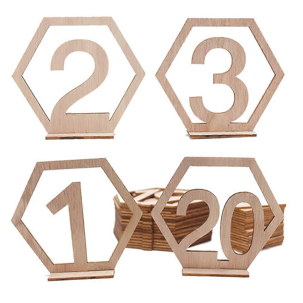 Beige Wedding Table Number Cards with Smooth Edges for Decor Synthetic Material 120