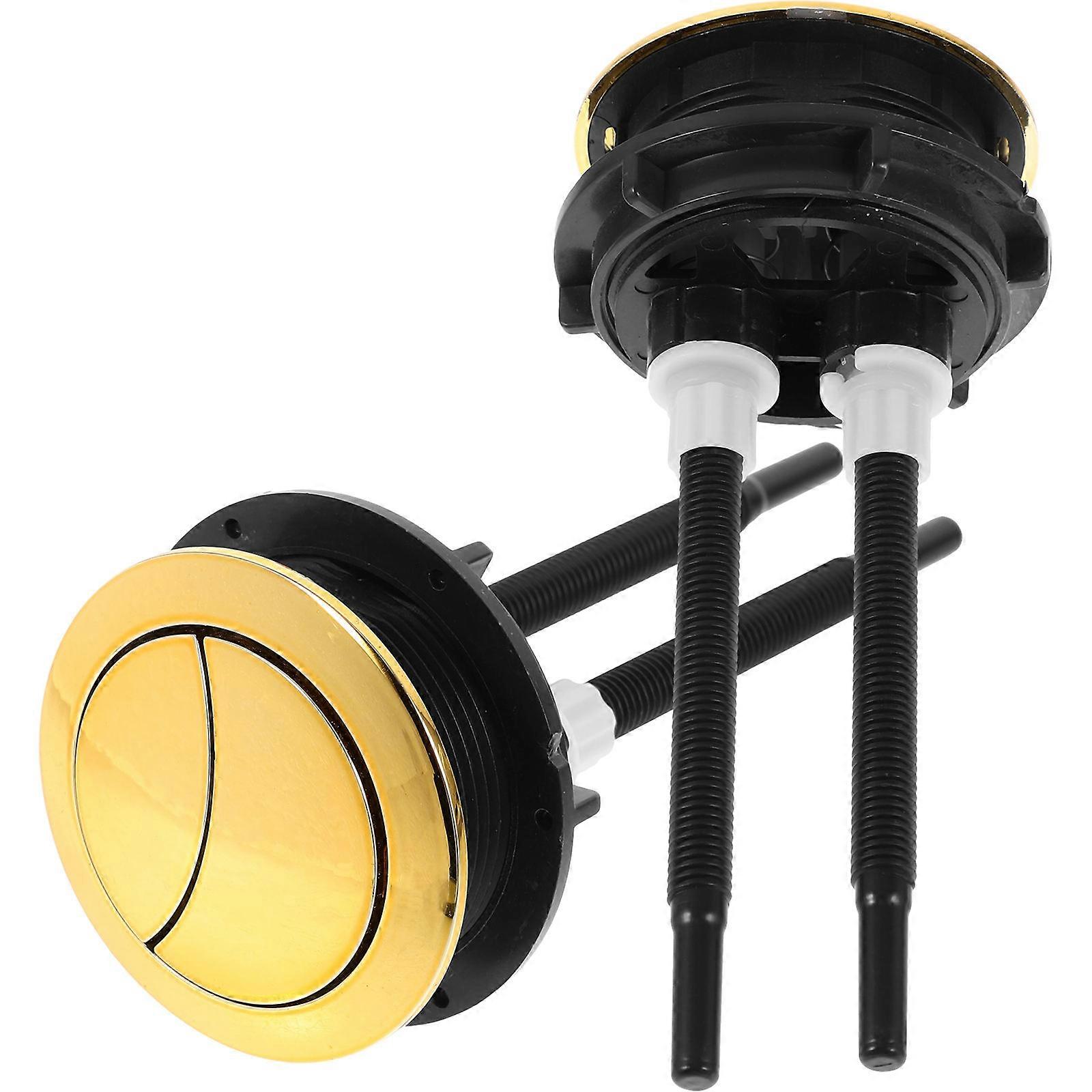 Toilet Cistern Parts Dual Flush Button Multi-Layer Electroplating Process Golden 2Pcs