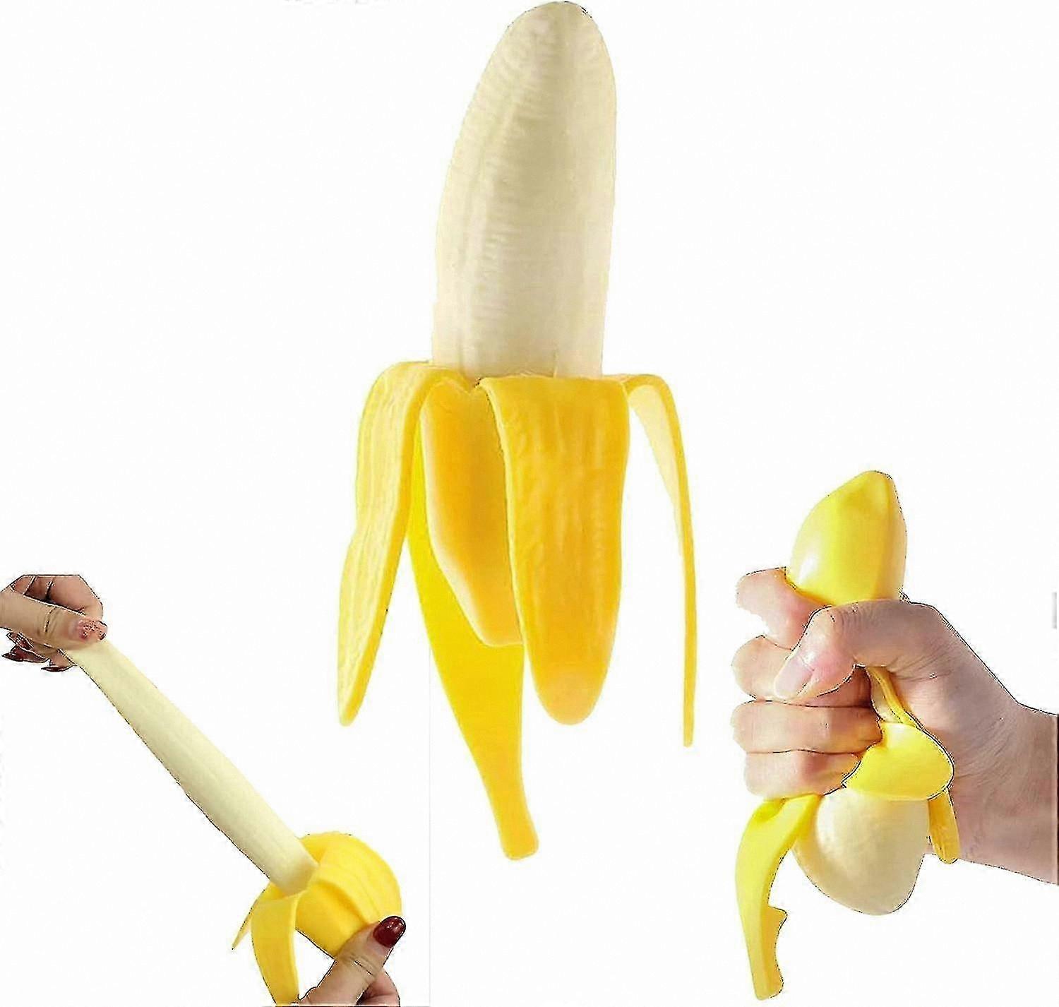 Soft Squishy Banana Stress Relief Toy, Realistic Fruit Simulation Sensory Play Tool for Kids and Adults