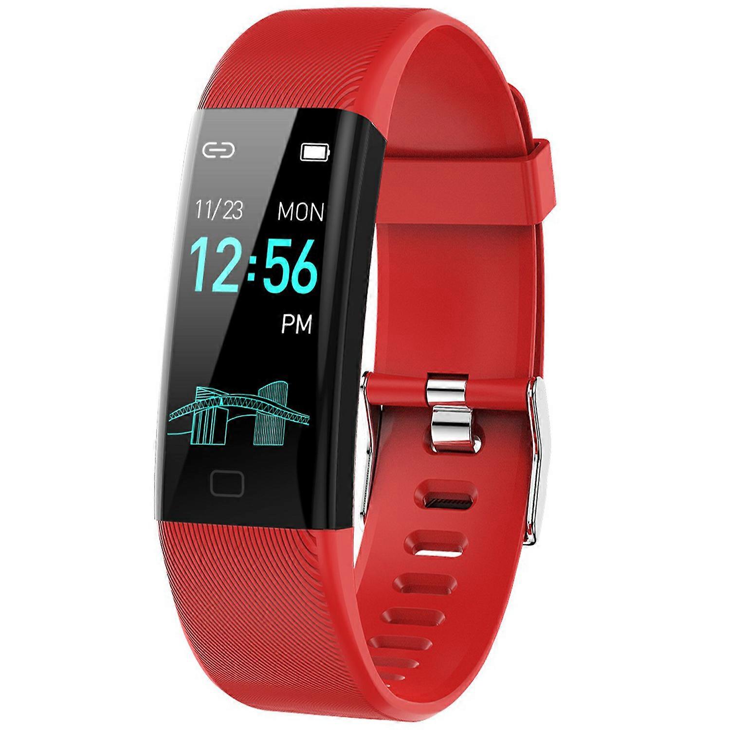 TKdaddy F07T Heart Rate Monitoring Smart Watch Waterproof Wrist Bracelet Fitness Tracker Red