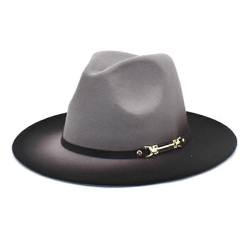 Gradient Color Hats Men and Women Felt Jazz Panama Hat