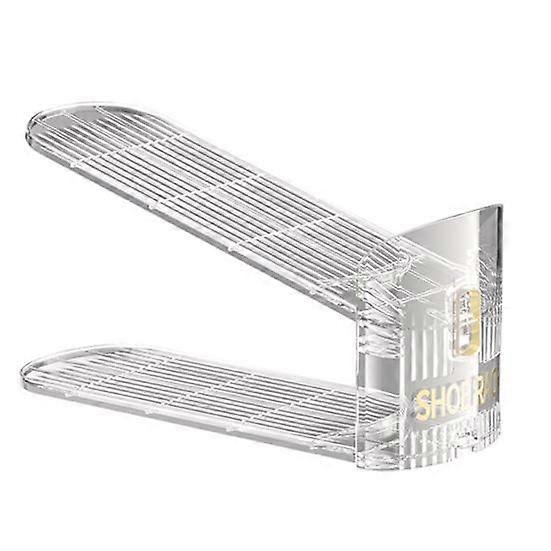 Shoe Rack Three-level Adjustment Shoes Storage Holder Space-saving Transparent Folding Shoe Organizer for Home