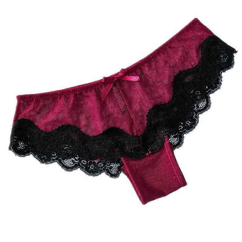Damen Spitze Body Sexy Lingerie Low Waist Mesh Sheer Floating Transparent Bag Hips (M)
