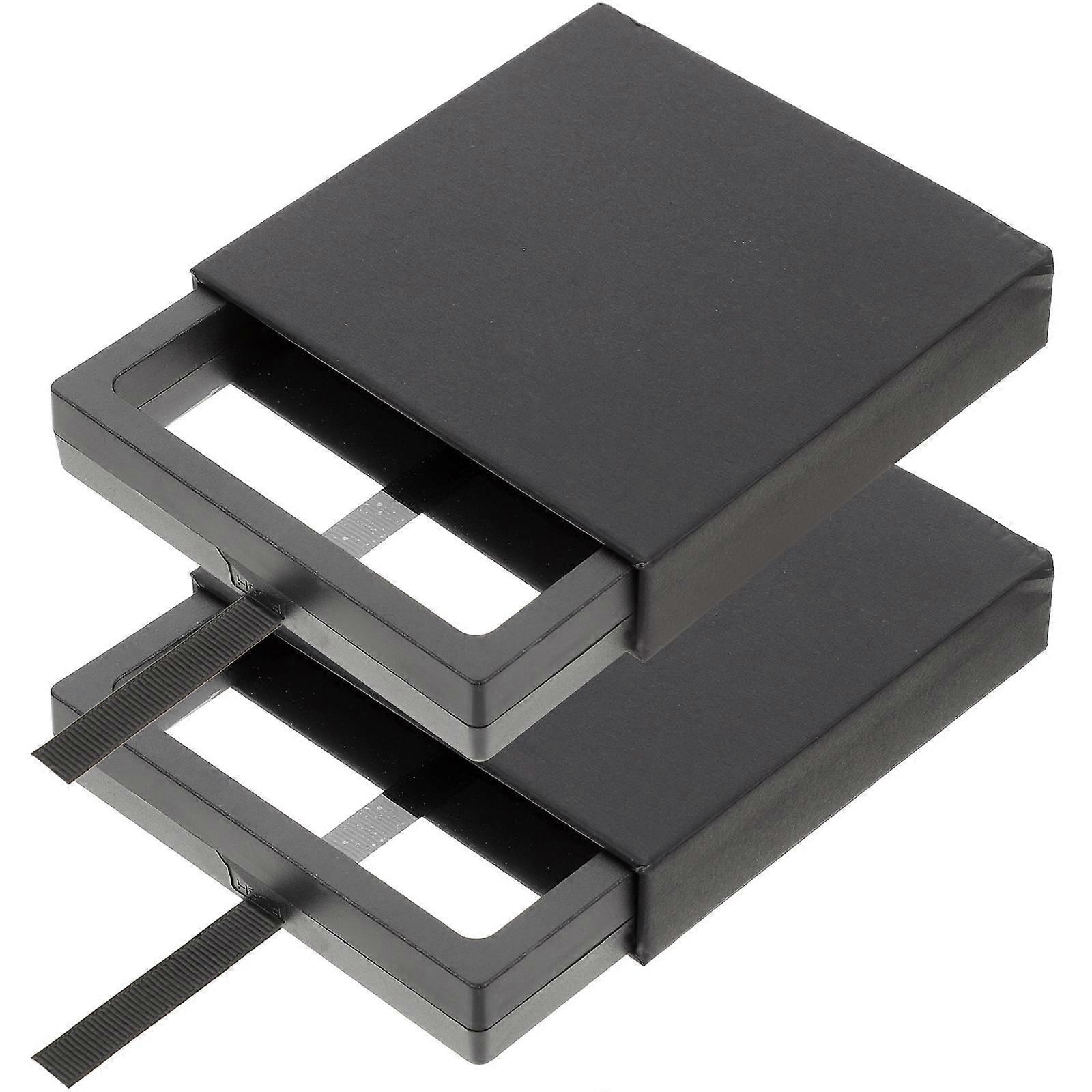 Black ABS TPU Jewelry Box with Film Sealing for Storage Use Lightweight Compact Size