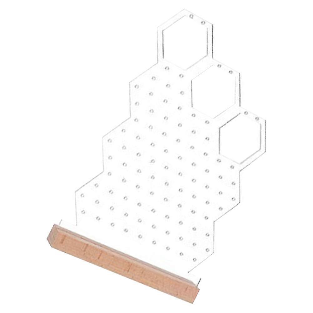Acrylic Earrings Stand with Wood Base for Storage Transparent Display Rack Jewelry Organizer for