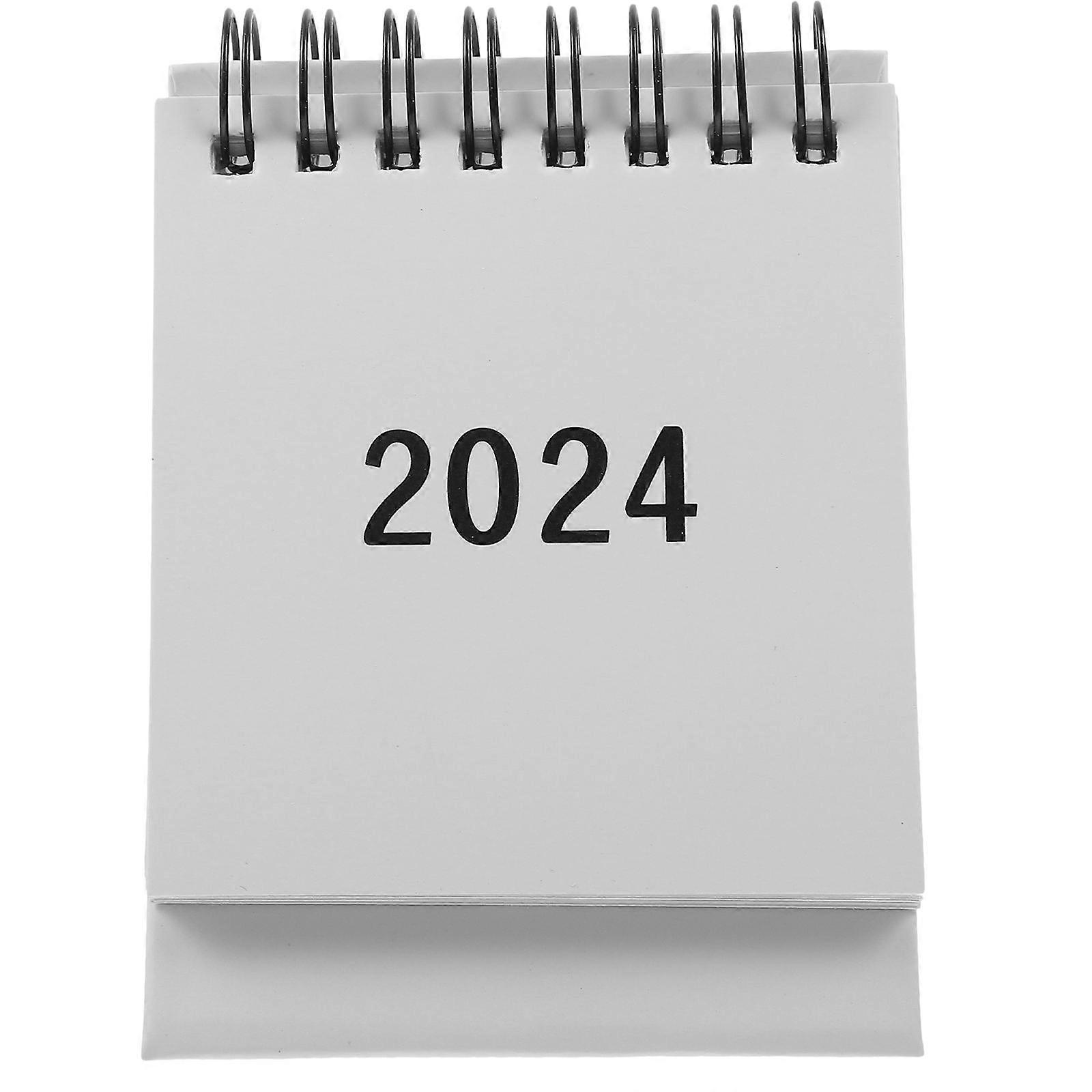 Standing Flipping Desktop Calendar Mini 2024 Rectangular Mini Calendar for Home and Office 9.8X7.5X7CM Note-taking 1Set
