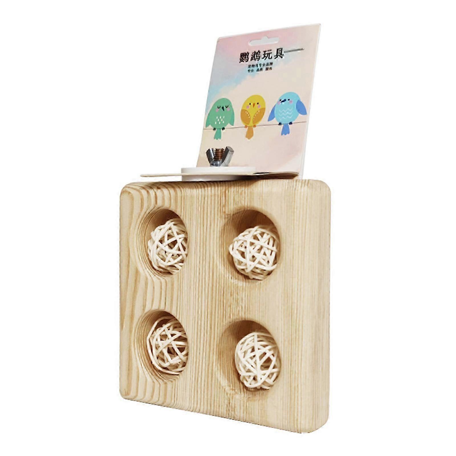 Natural Wood Parrots Foraging Toy with Jumping Platform Pet Bird Accessory Enhances Bird Intelligence and Activity