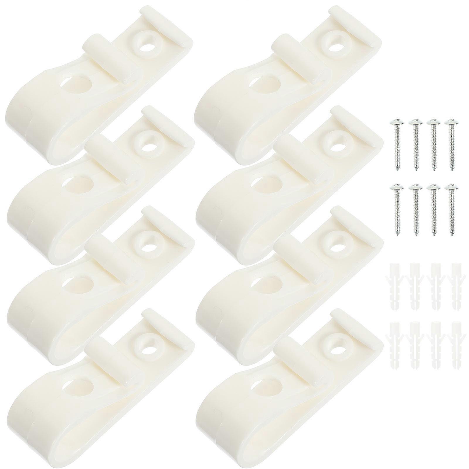 Window Shade Clips Roller Blind Loop Clip Curtain Hook Vertical Blind Connector Wall Installation White 2.70X0.40X0.40cm 8Pcs