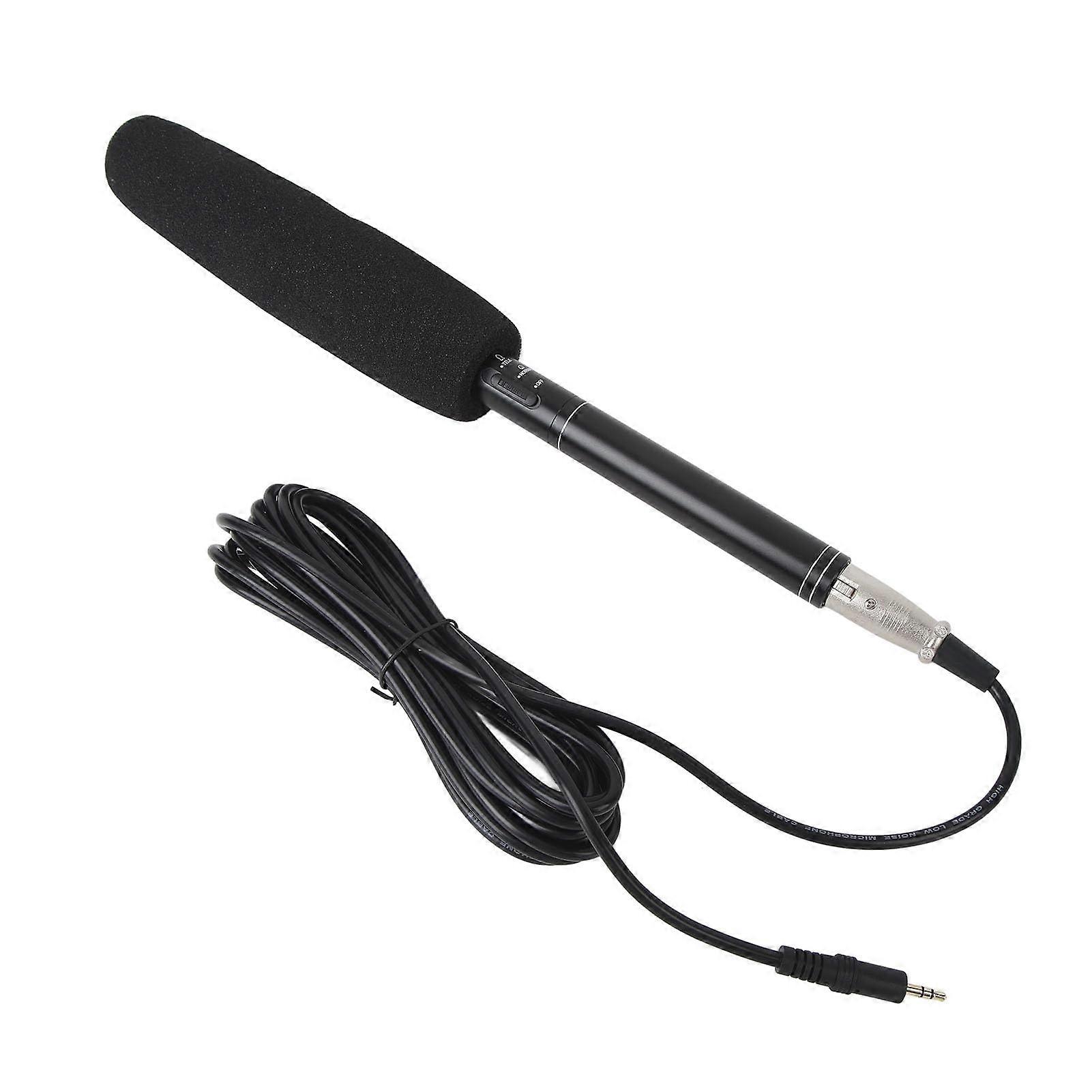 XLR Shotgun Microphone Supercardioid Condenser Microphone with 3 Pin XLR Connector 6.5mm Adapter for Digital SLR Camcorder Interview Video Recording