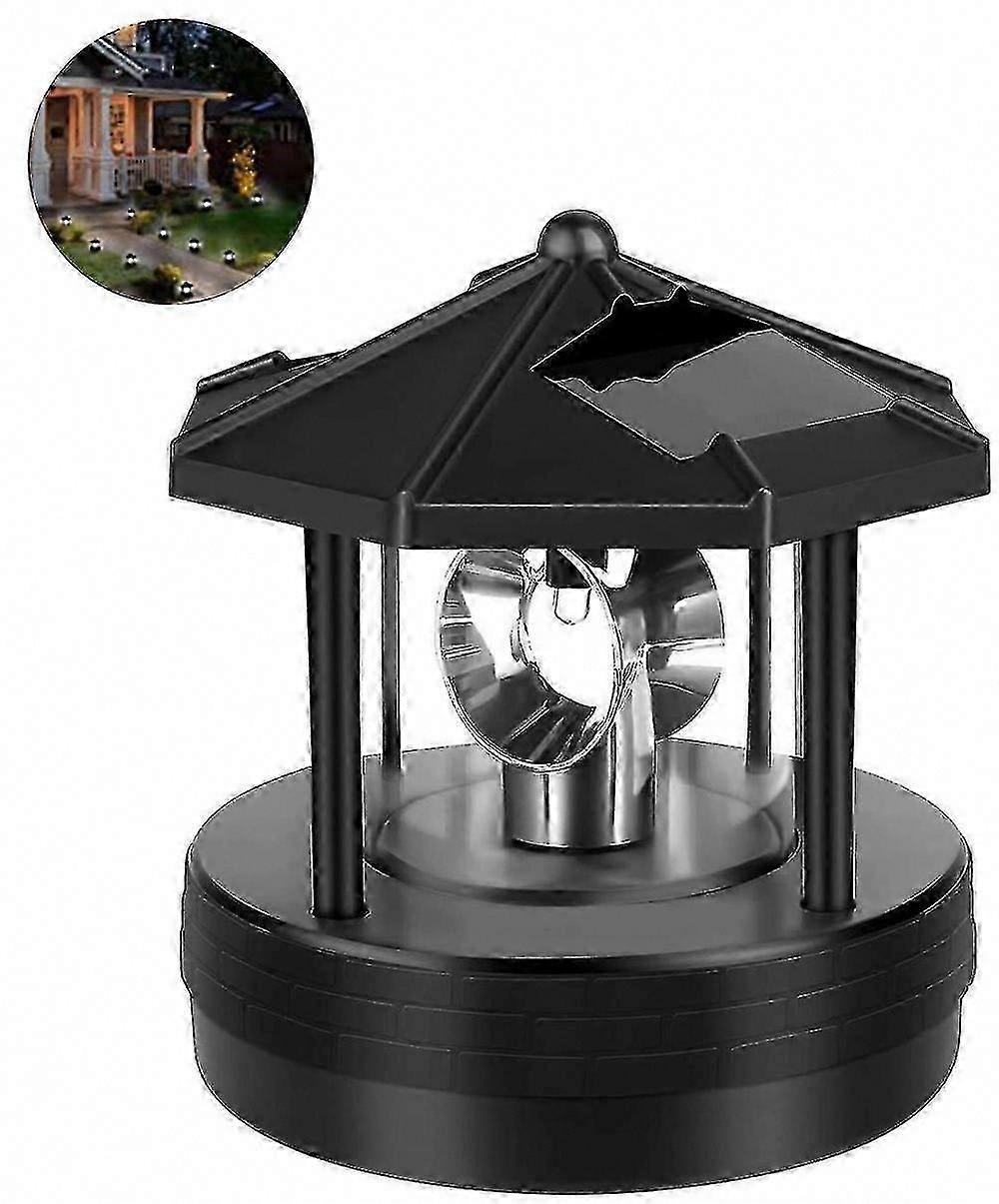 Solar Powered Rotating LED Lighthouse Garden Light Outdoor Decoration