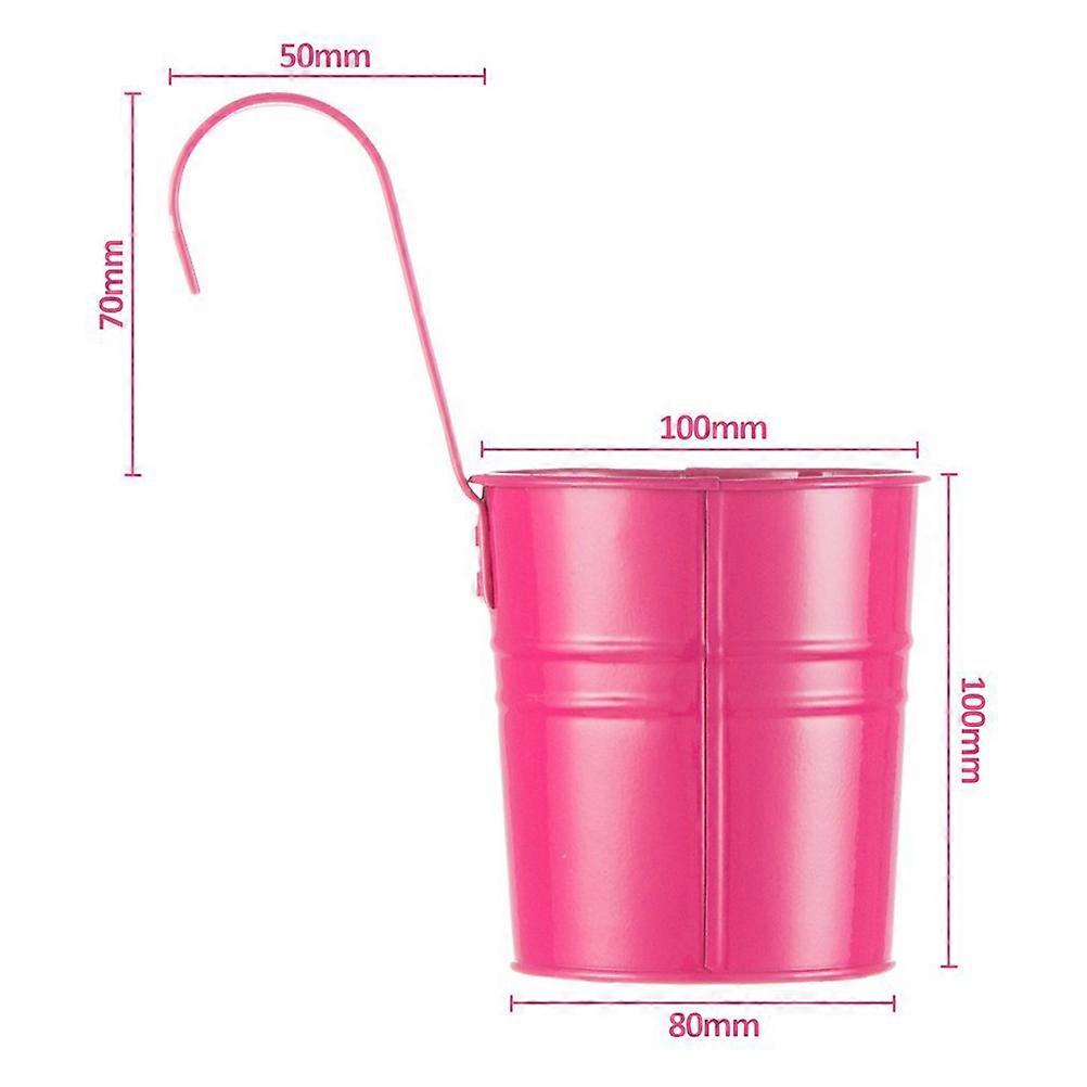 Colorful Iron Hanging Flower Pots Set of 10 for Balcony Garden with Assorted Colors and Durable