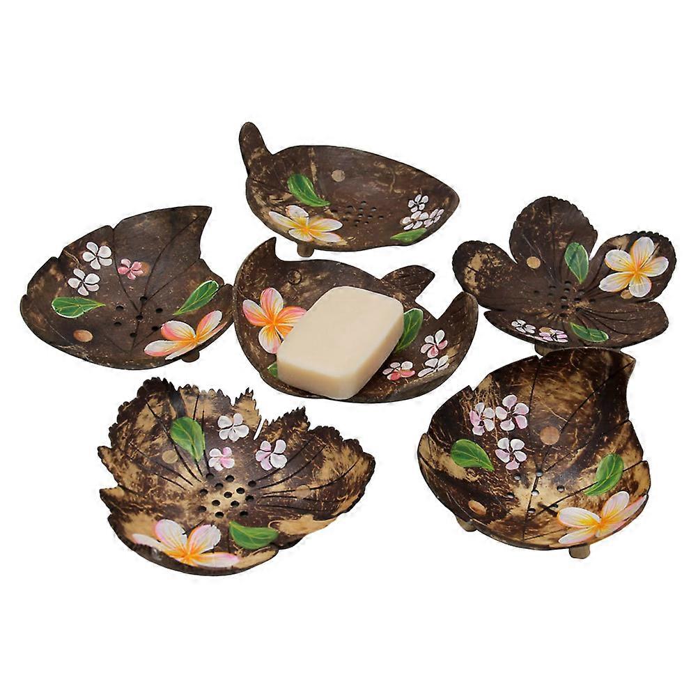 Bathroom Soap Dish Dispenser Coconut Shell Elegant Design Home Decor Item Brown Approx 12cm Diameter Water Drainage 1Set
