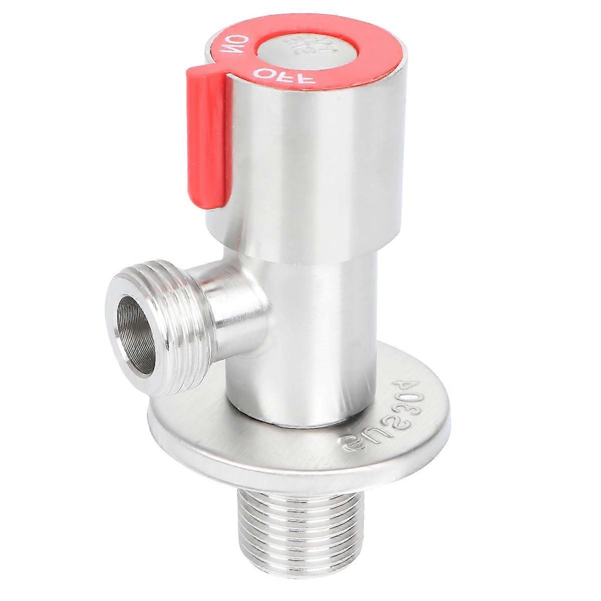 Bathroom Angle Valve Stainless Steel Silver Explosionproof for Hot Cold Water Pipes Shower 1/2 inch