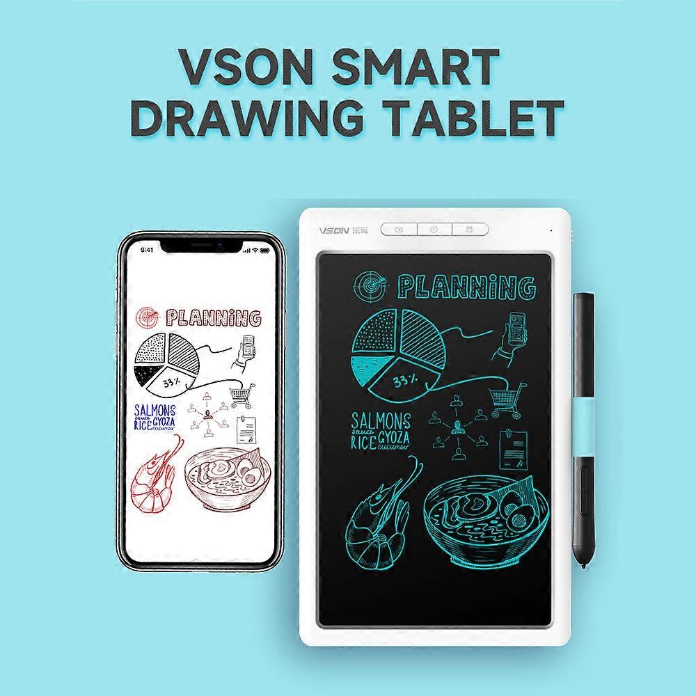 VSON Smart Graphics Tablet Digitales Zeichentablett 8192 Stufen Druckempfindlichkeit Synchrone Notenübertragung Grau