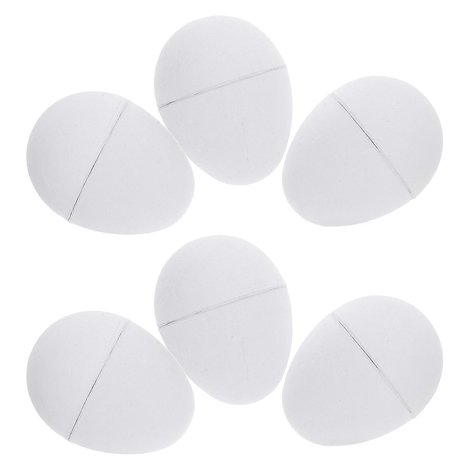 6pcs Unfinished White Paper Easter Eggs for Kids to Paint and Decorate for DIY Crafts