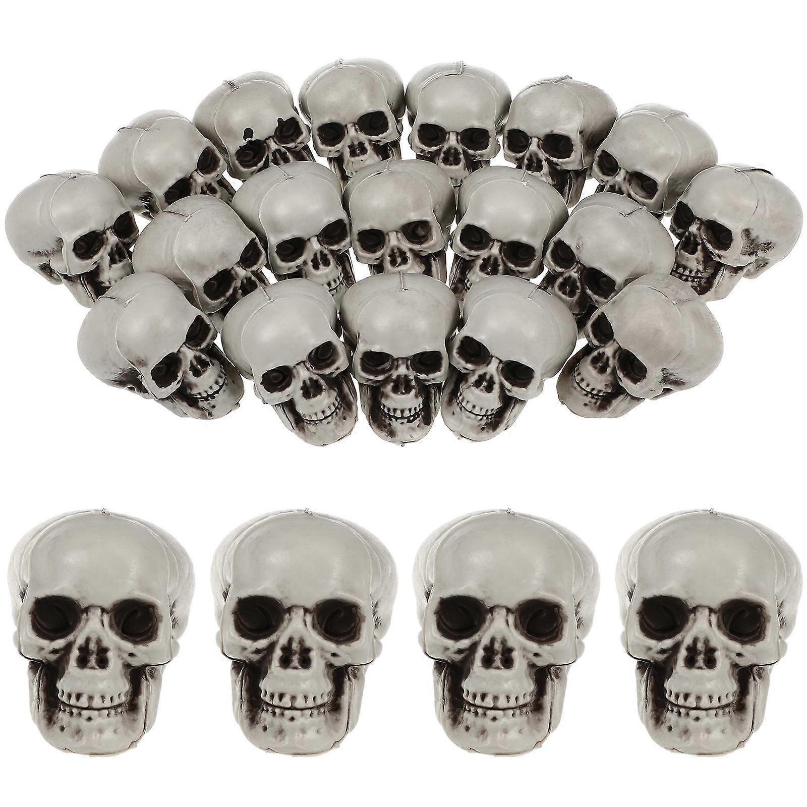 18PCS Halloween Skeleton Skull Set with Wings – Realistic Plastic Ghost Desktop Ornament, Small Skull Bones Decor for Party, Home, Office – Cool