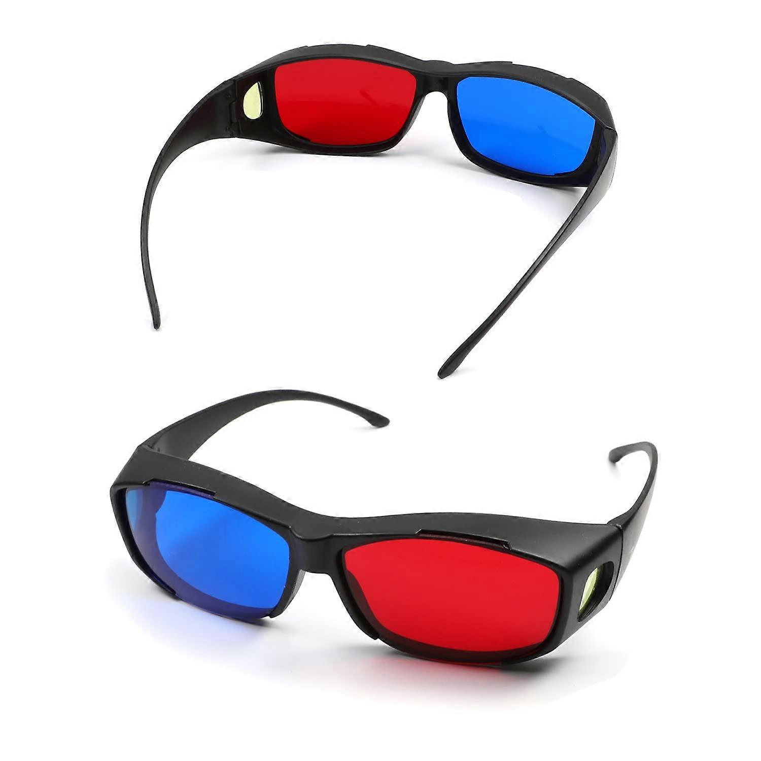 2x Red Blue 3D Glasses Anaglyph Dimensional Eyewear for TV Gaming DVD 3D Video Compatibility