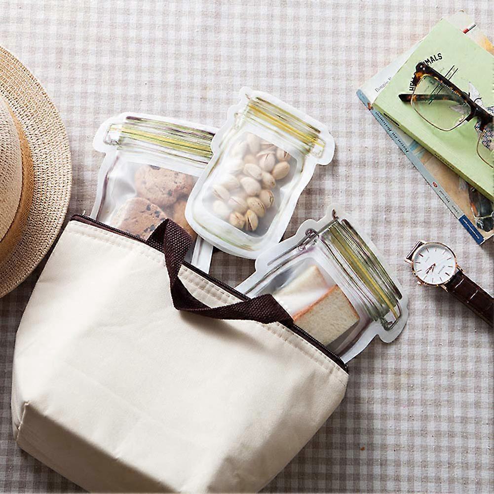 Food Storage Bag Shaped Preserves Jar Sealed Zipper Bags Portable Fresh Snacks For Home Kitchen Easy Deliveries