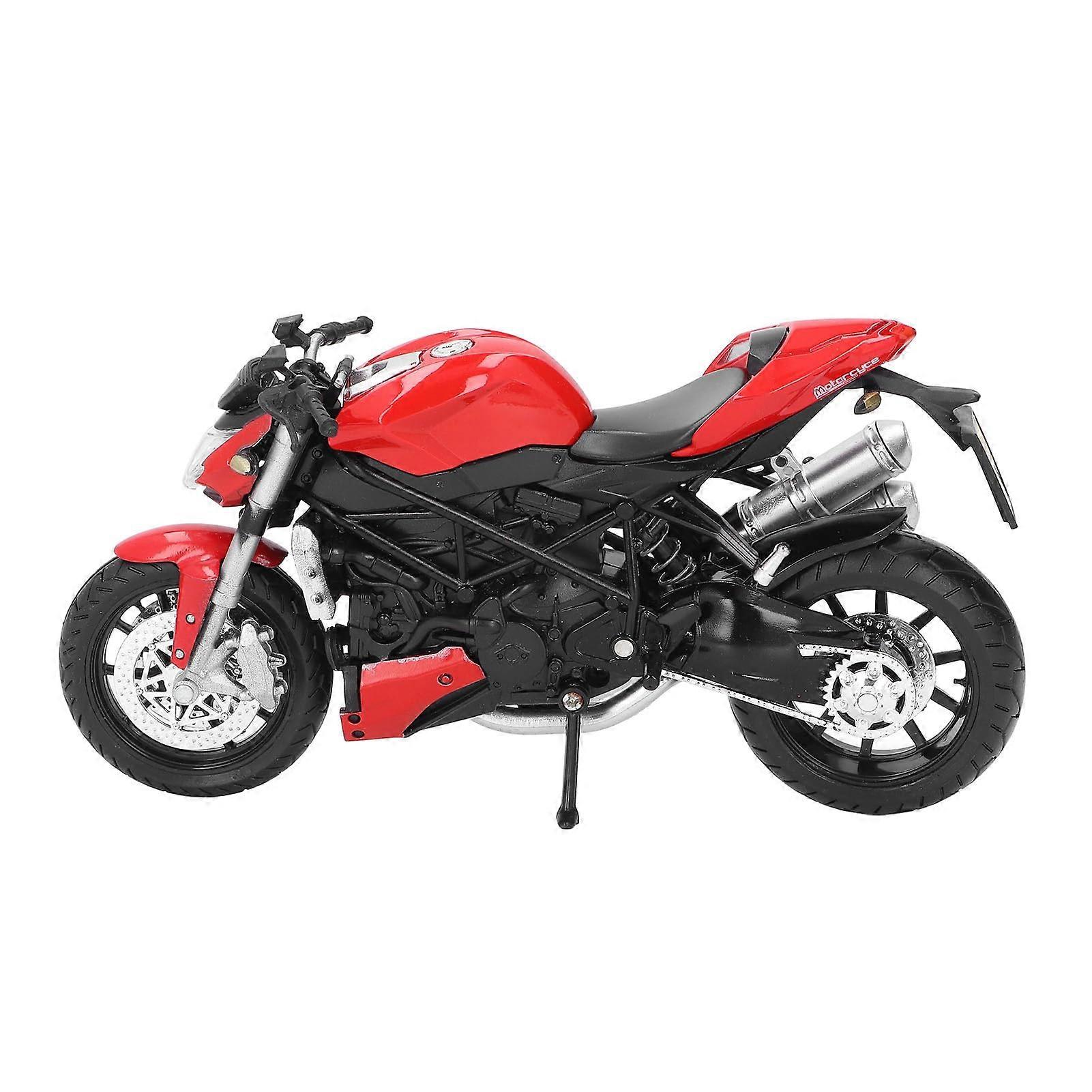 Alloy Motorcycle Model Realistic 1:12 Scale Toy for Display Collection for Moto Fans (Red)
