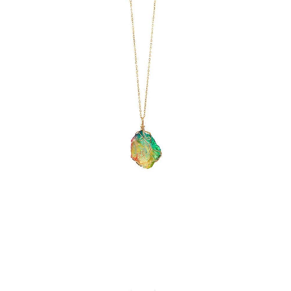 Multi Color Stone Pendant Necklace for Decoration Durable and Unique Design Fits Daily Life or Party Occasions