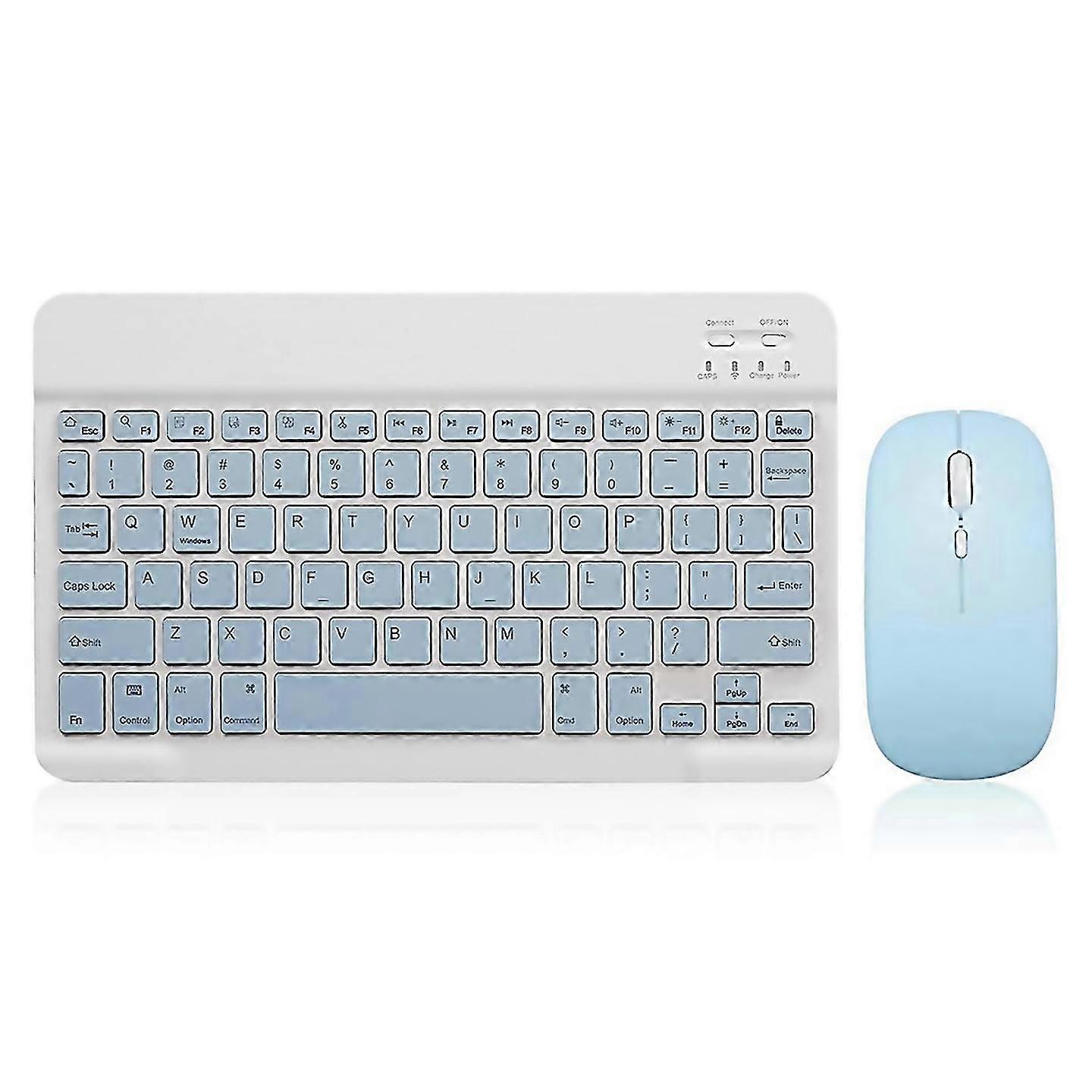 For 10 Inch Bluetooth Keyboard Ultraslim Wireless Mouse Keyboard Set E