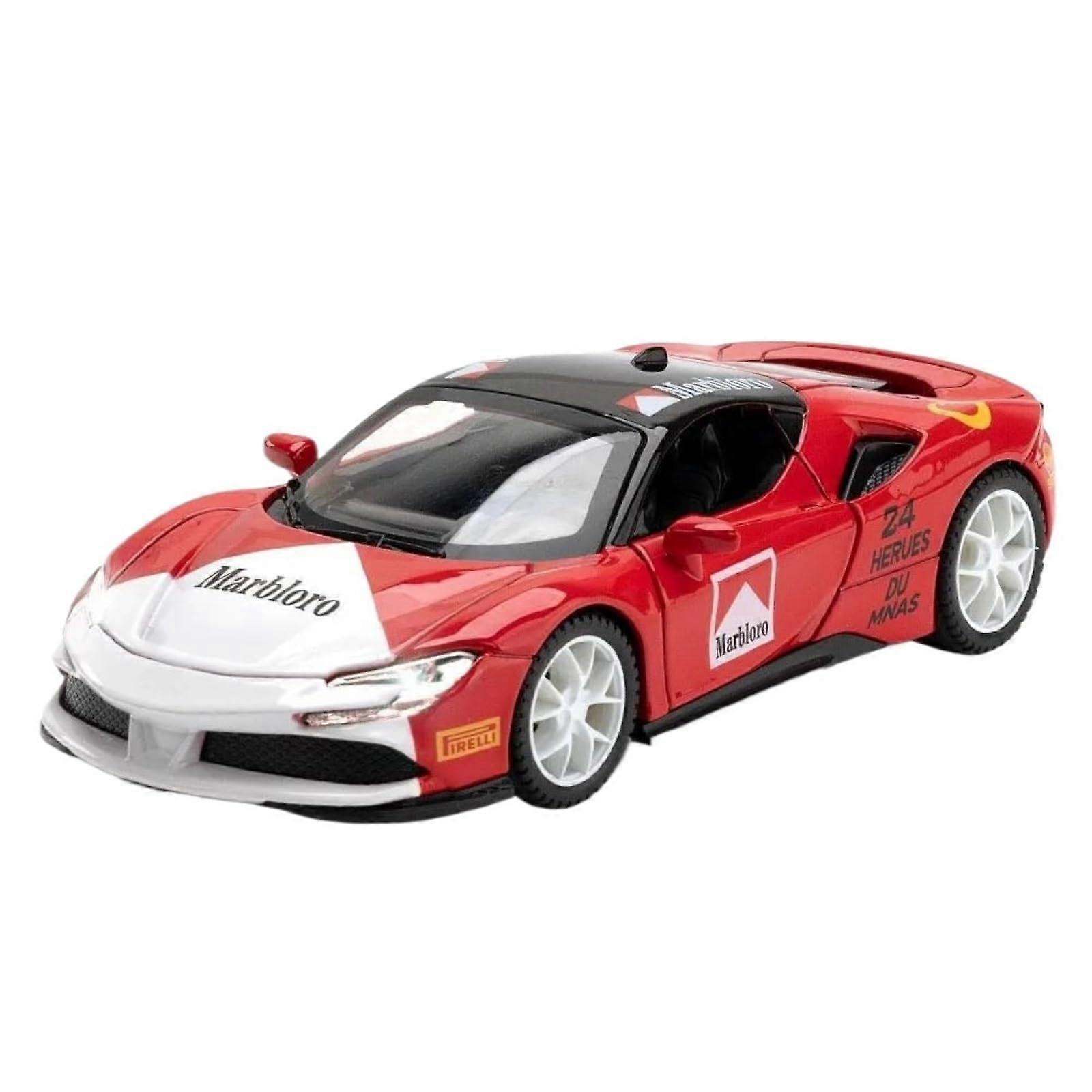 Ferrari SF90 Alloy Car Model, DieCast with Sound and Light PullBack, Red