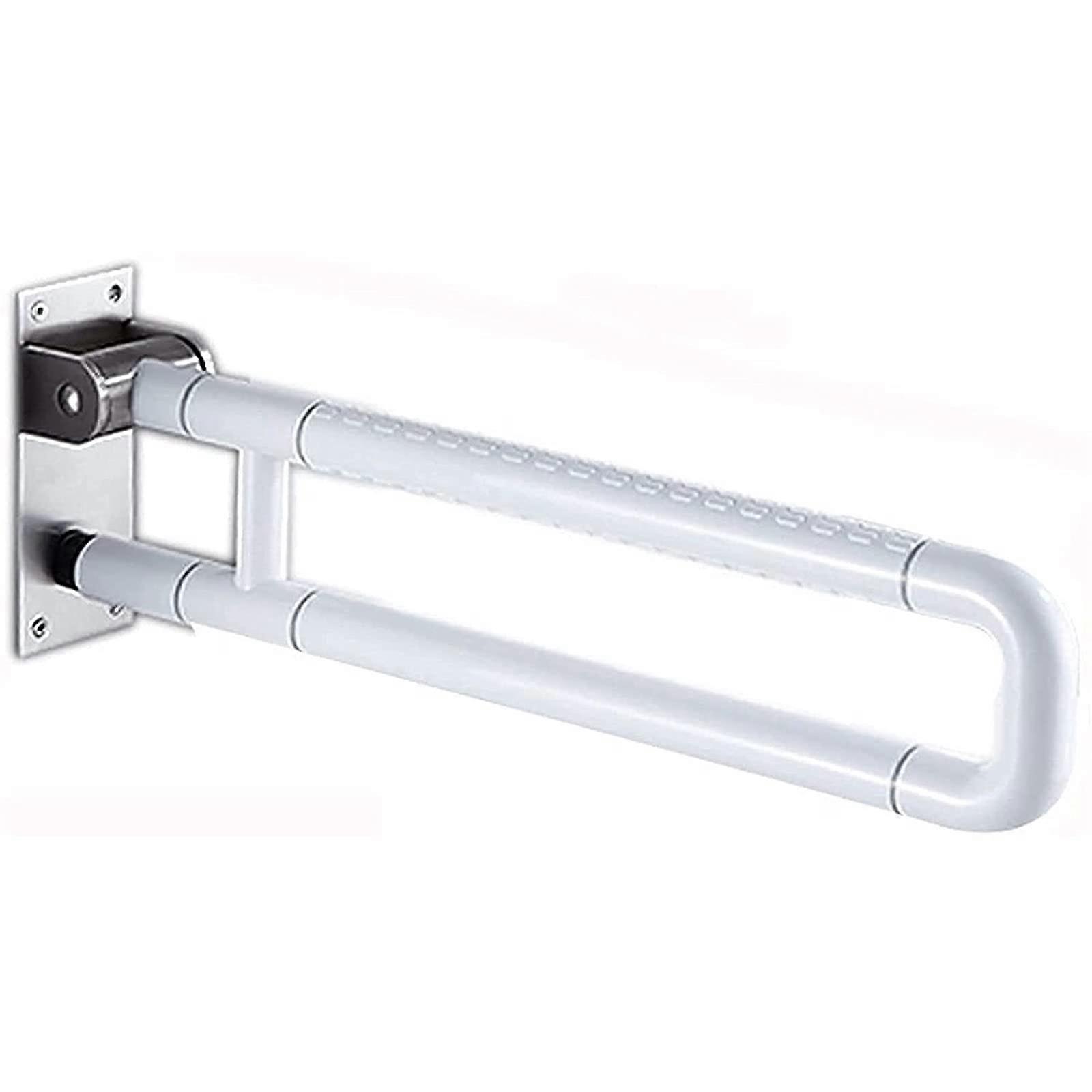 Bathroom Grab Bars, Non-Slip Folding U-Shaped Support Handles, Stainless Steel Safety Rails with Nylon Outer Tube for Disabilities