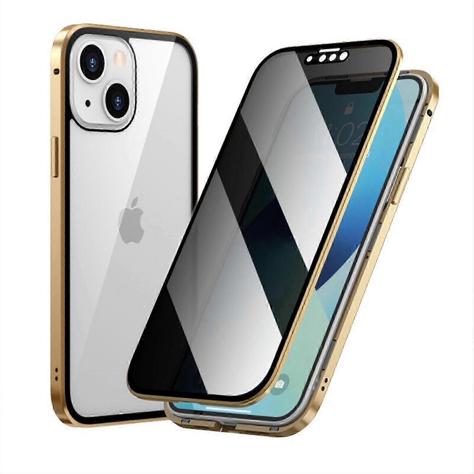 İPhone 15 Plus için Gizlilik Manyetik Kılıf, Gözetleme Önleyici Çift Taraflı Temperli Cam Telefon Kılıfı Manyetik Adsorpsiyon