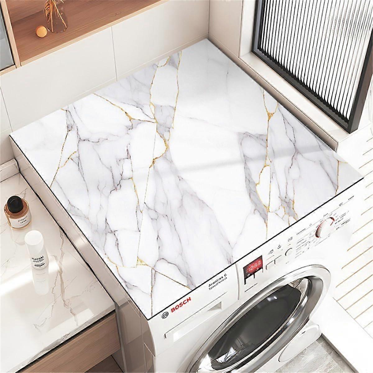 Marble Pattern Washer And Dryer Protector Cover Mat Anti Slip Dust Proof (Color 7,50x50cm)