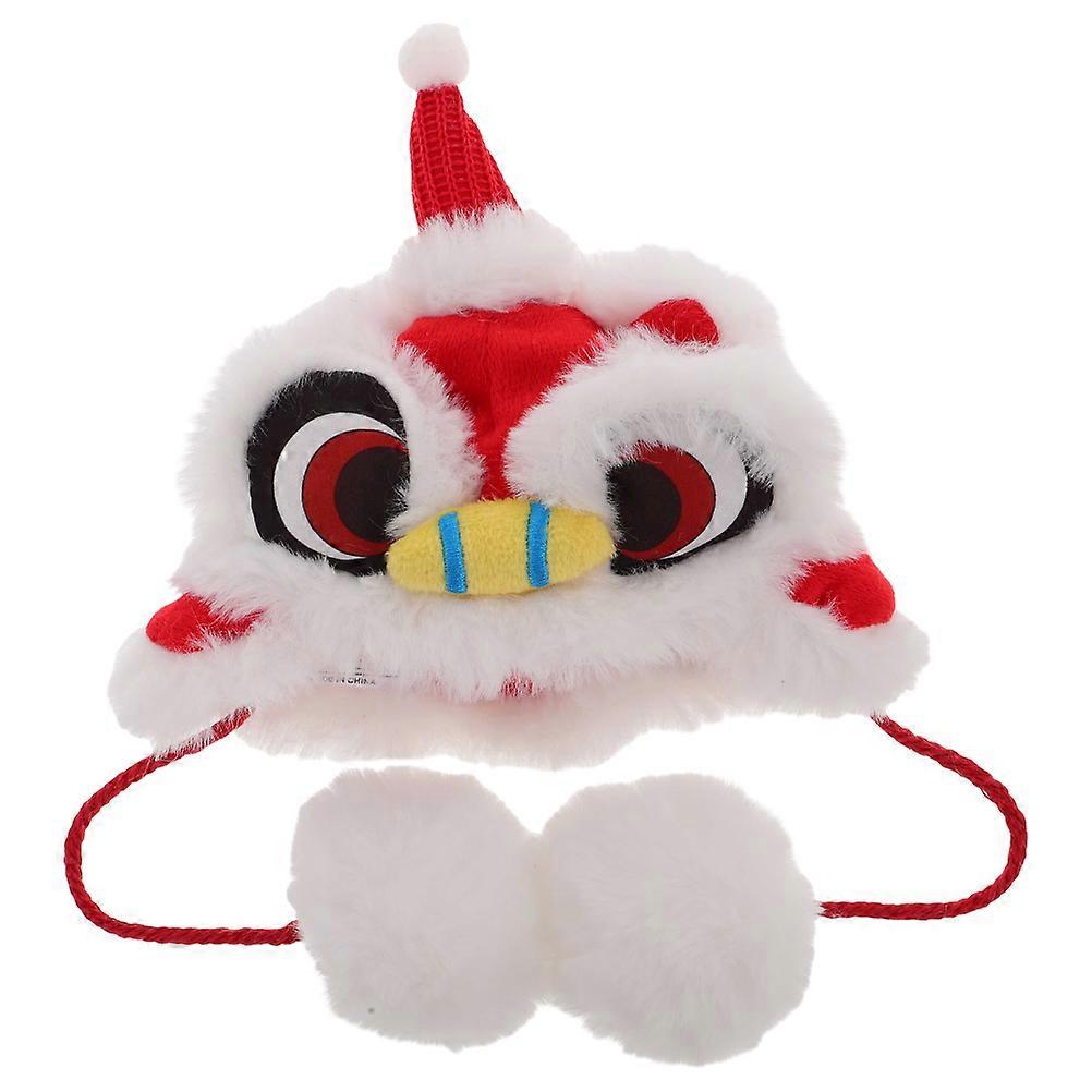 Festival Style Pet Cosplay Cap Warmth Comfortable Lion And Cats Red 1Pcs
