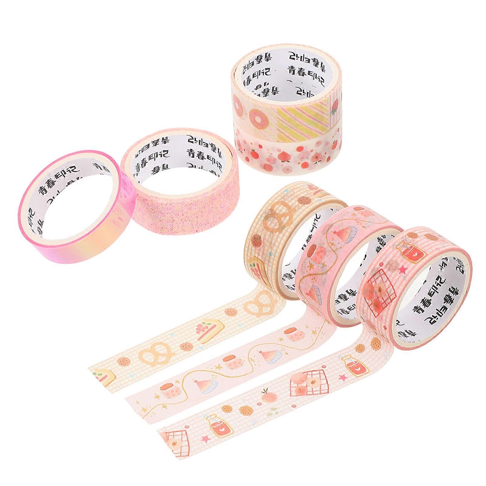 7 Rolls Washi Tape for DIY Scrapbooking, Adhesive Craft Tapes for Journals, Notebooks, and Cardboard Projects – Easy to Tear, Printed Designs