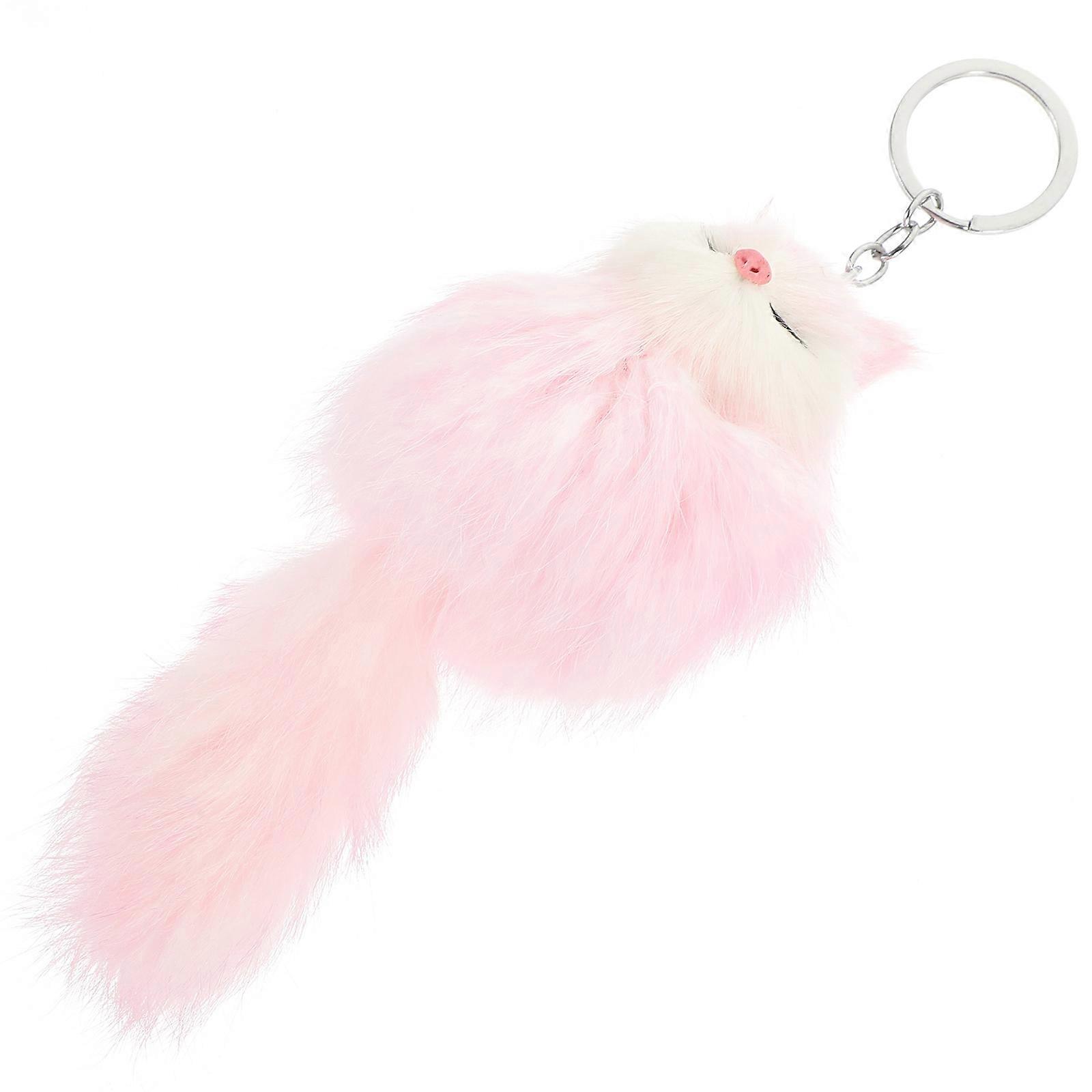 Hanging Plush Fox Shape Keychain For Keys Bags For Christmas Birthday 1Set