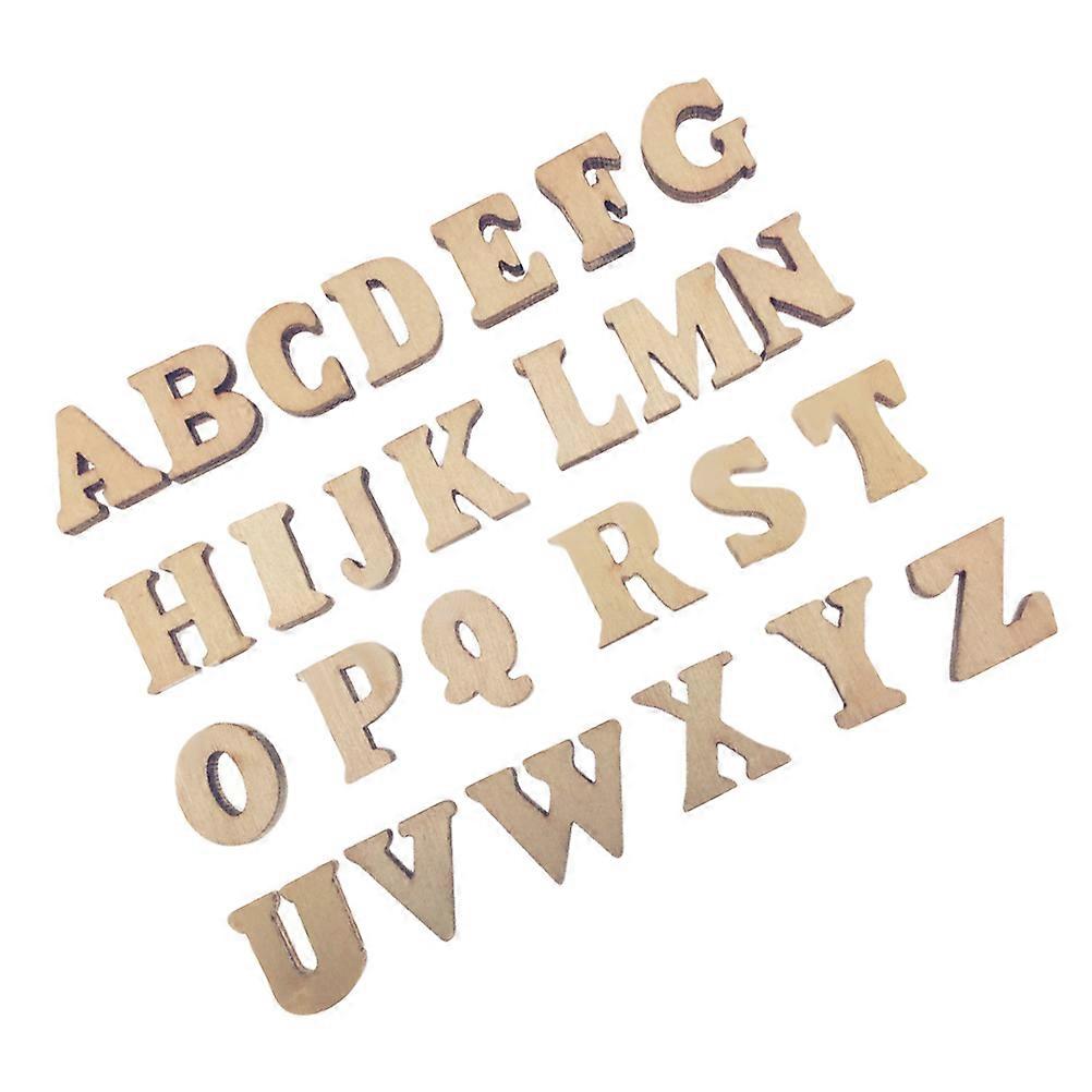 200pcs Unfinished Natural Wood Alphabet Letters for DIY Crafts, Uppercase Wooden Pieces for Creative Projects and Fine Motor Skills Development