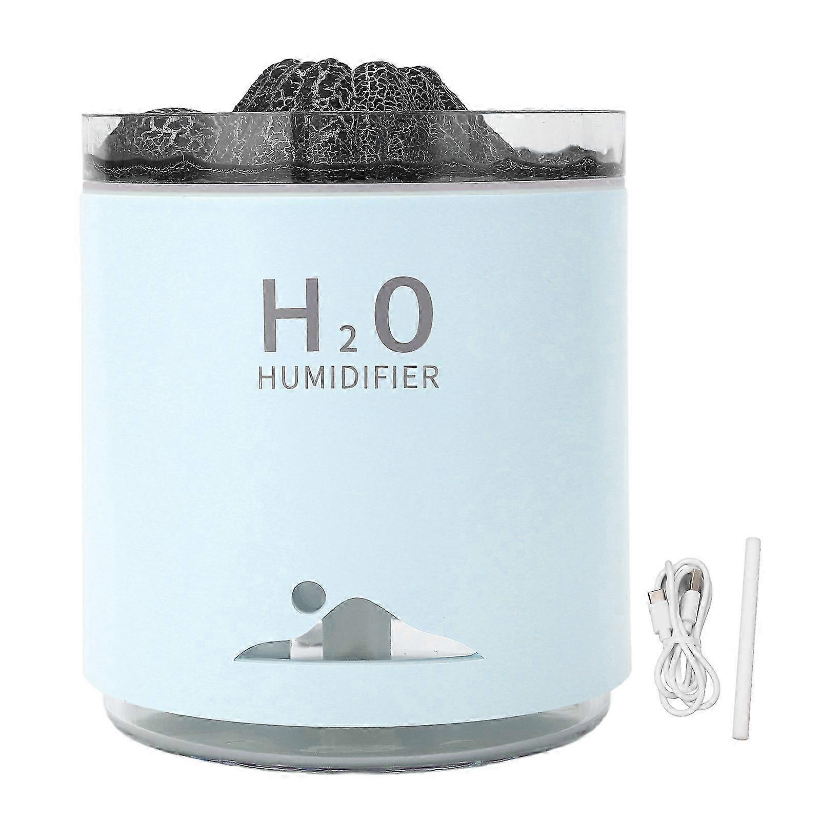 Essential Oil Diffuser Large Capacity Colorful Volcano Appearance Night Light Aromatherapy Oil Humidity Diffuser Blue