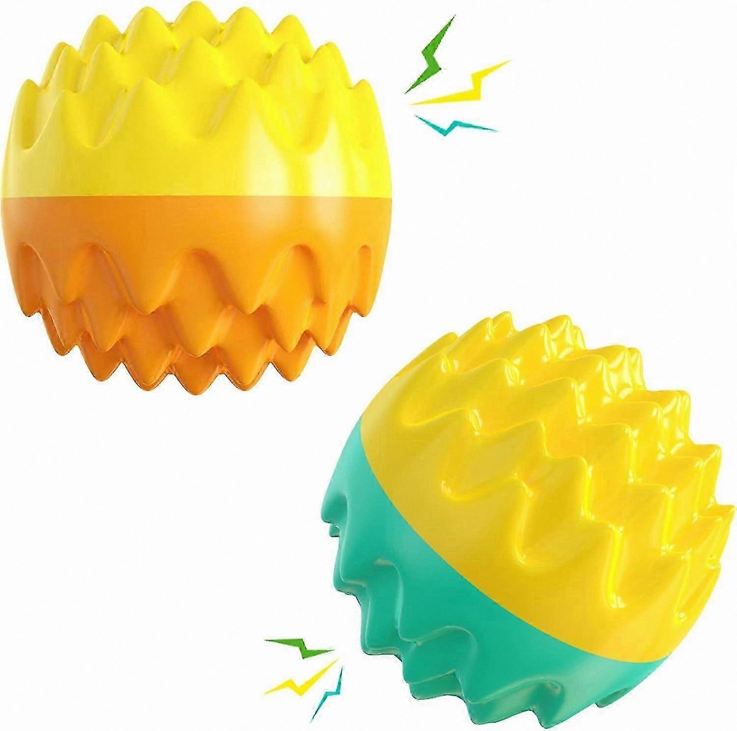 Interactive Chew-Resistant Dog Ball 2-Pack, Squeaky Fetch Toy for Small to Large Breeds