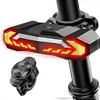 Smart Bike Tail Light with Turn Signal and Brake Light Anti Theft Bike Alarm with Remote,IP65 Waterproof Bike Rear Light-Good