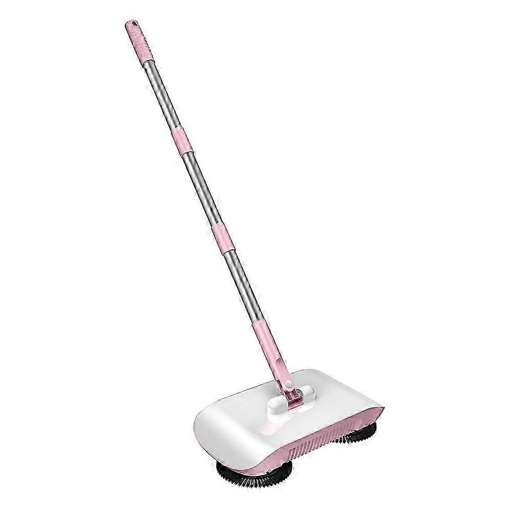 AS Hand-Push 2-in-1 Floor Sweeper and Mop Combo with Dustpan for Home and Office Use - Blue Design