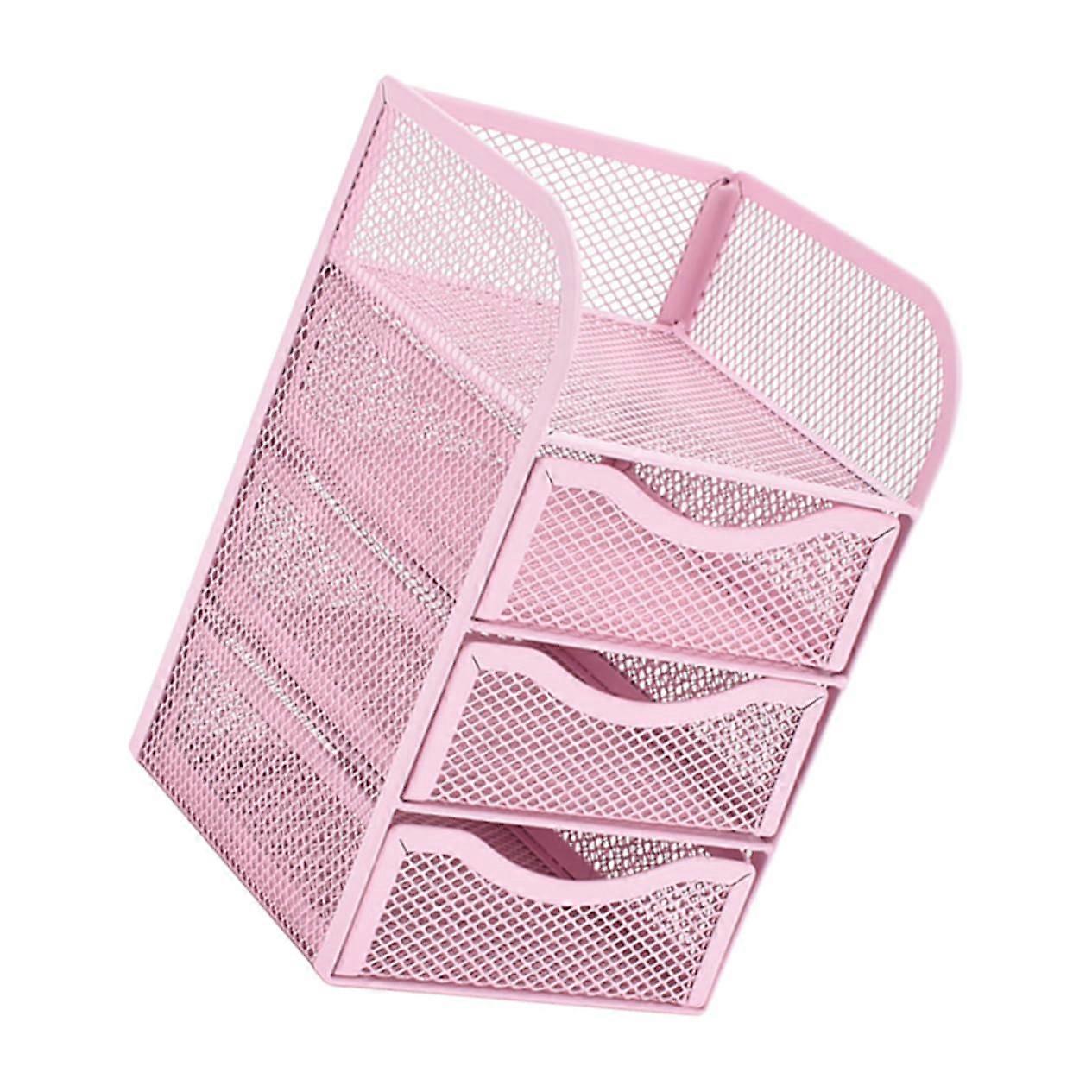 Desktop File Organizer with Sliding Mesh Storage for Office Supplies Documents and Items for Desk Organization and Tidy Workspaces