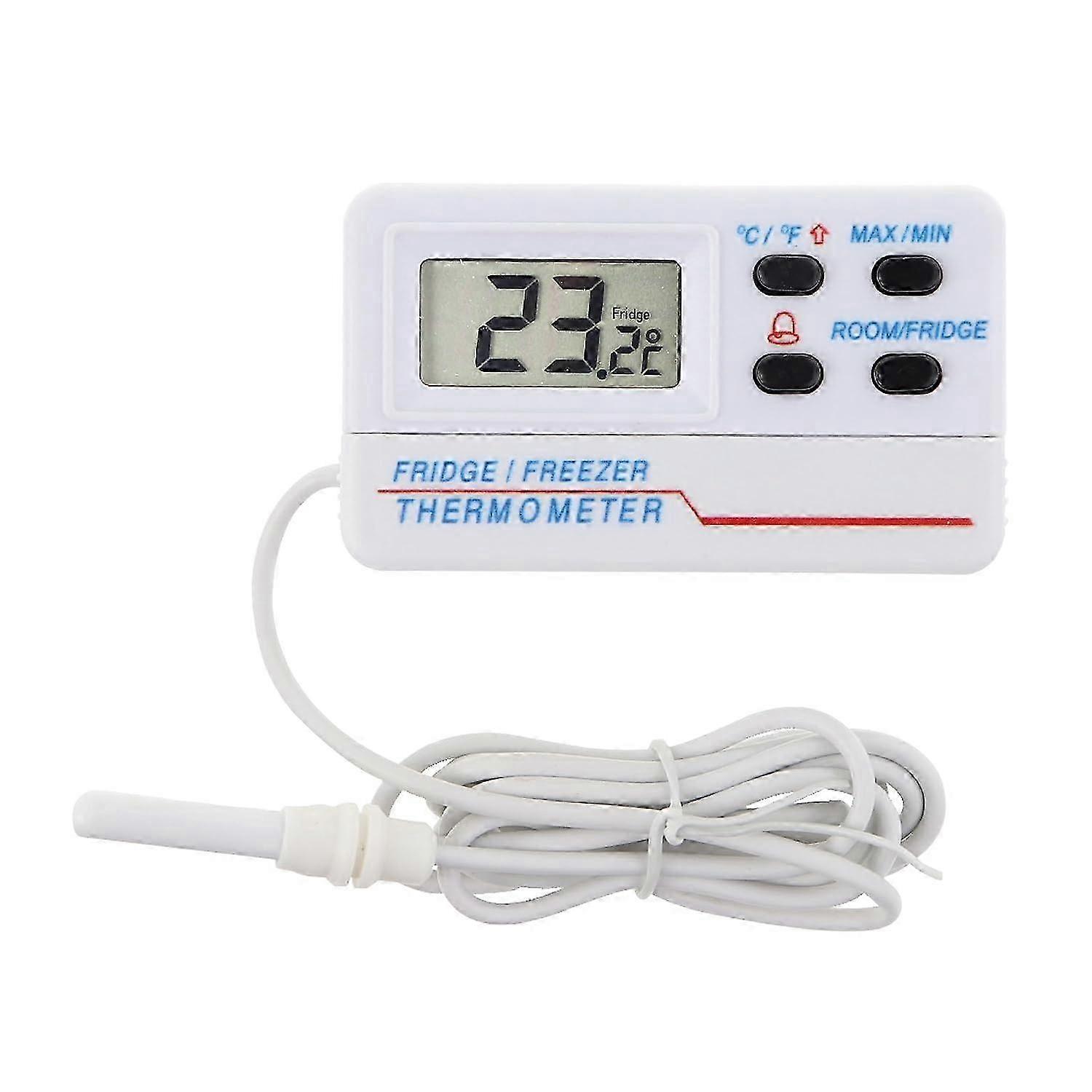 Digital Fridge or Freezer Thermometer - With Alarm - Max Min Function - 1.2m Cable