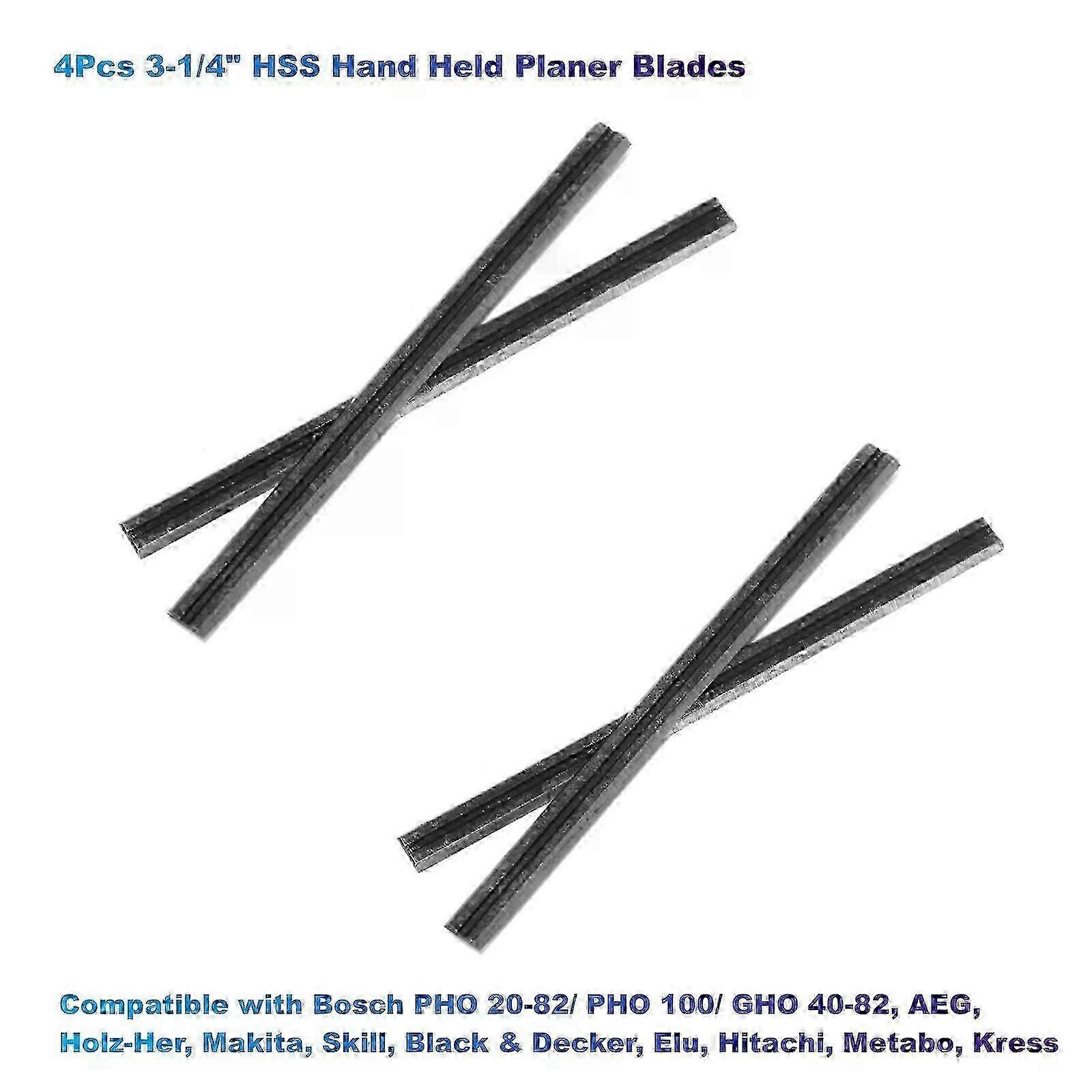 4Pcs 3-1/4 HSS Hand Held Planer Blades Compatible with Bosch PHO20-...