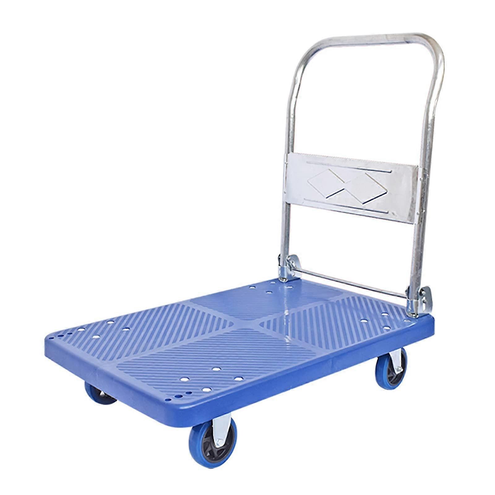 Platform Hand Truck Folding Platform Truck With Plastic Deck And Steel Reinforcement, 660 Lb Capacity