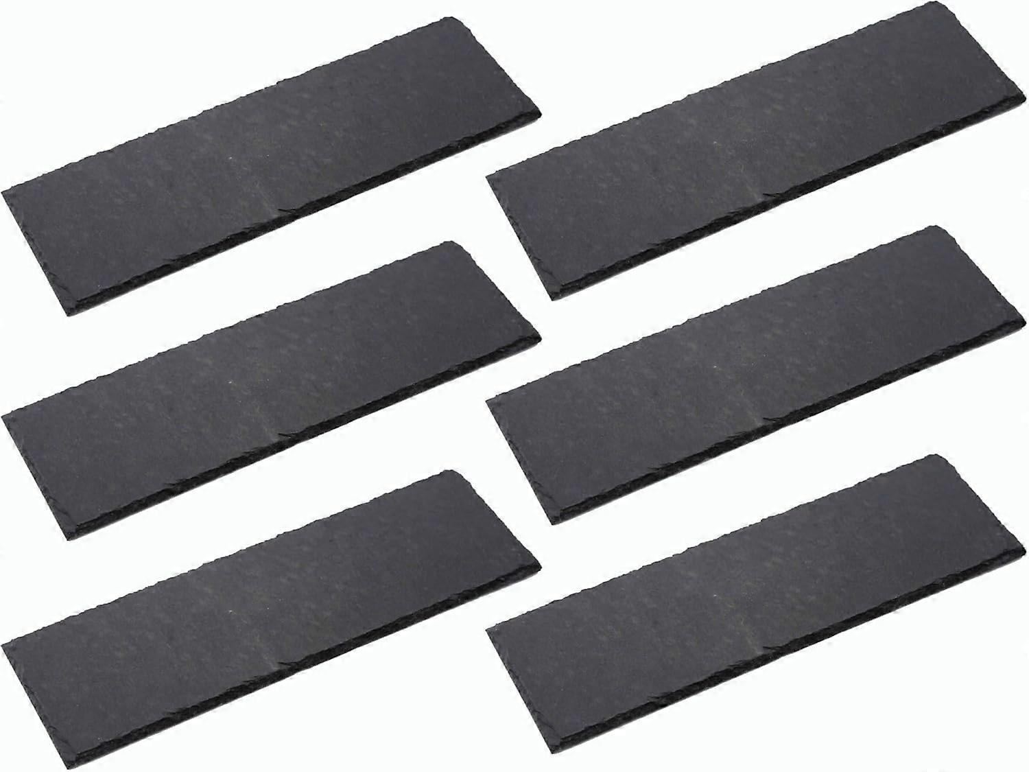 6x Schieferplatten I rechteckig I 30x10x0,4 cm I Sushi Servierplatten Untersetzer Käseplatte Tischplatz Schiefer Geschirr
