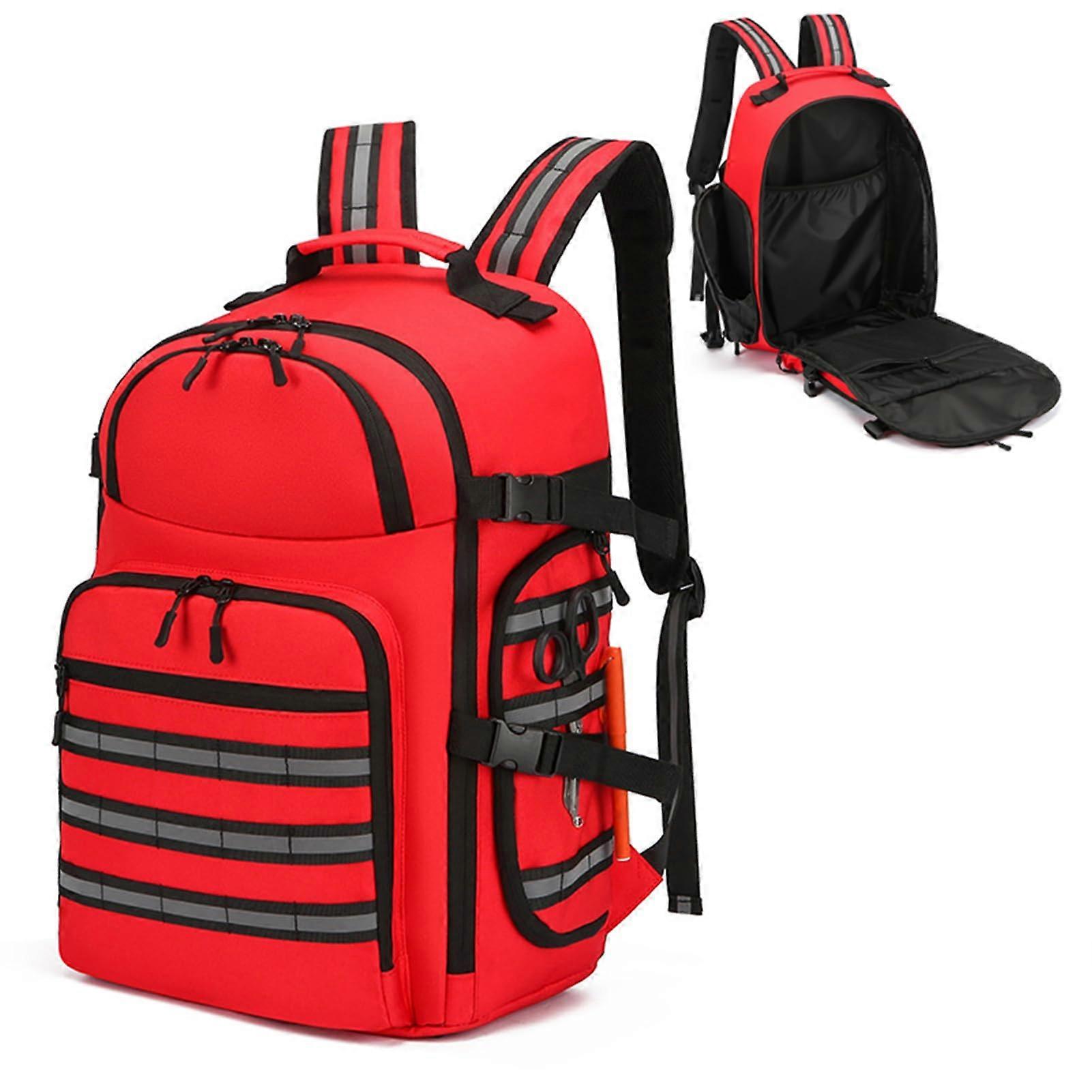 First Aid Bag, Empty With Compartments, First Responder Trauma Bag For EMTs And Paramedics, Emergency Supplies Organizer