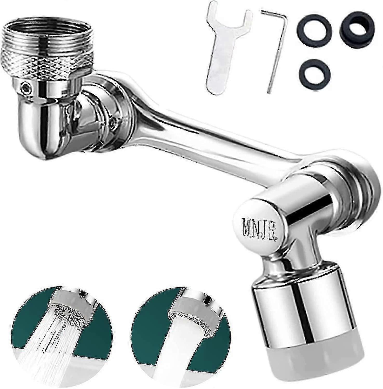 Schwenkbarer Wasserhahn Strahlregler, 1080 Drehbar Wasserhahn Sprhkopf, Universal Spritzfilter Wasserhahn, Massiv Messing Wasserhahn Verlngerung Aufsa