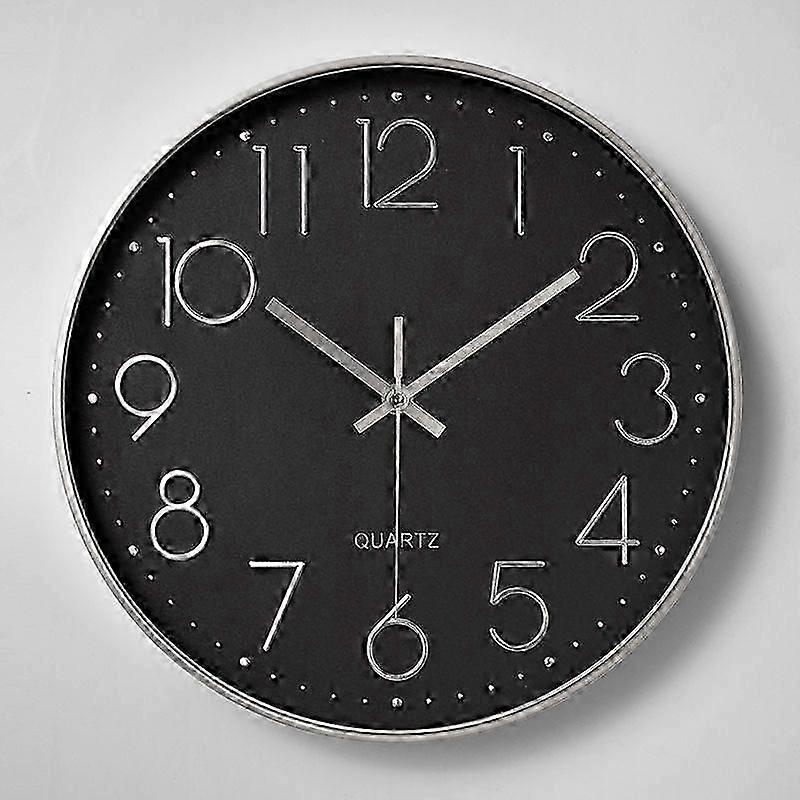 Wall Clock Silent Non Ticking Quality Quartz, Round Easy To Read